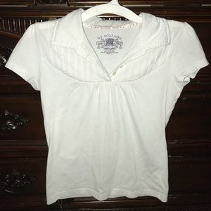 White U.S. Polo Assn. Collar Shirt